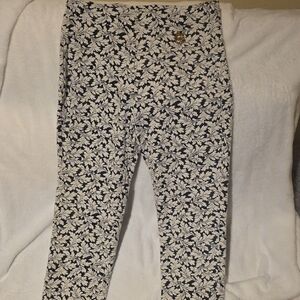 Michael Kors Black and White Floral Straight Leg Pants